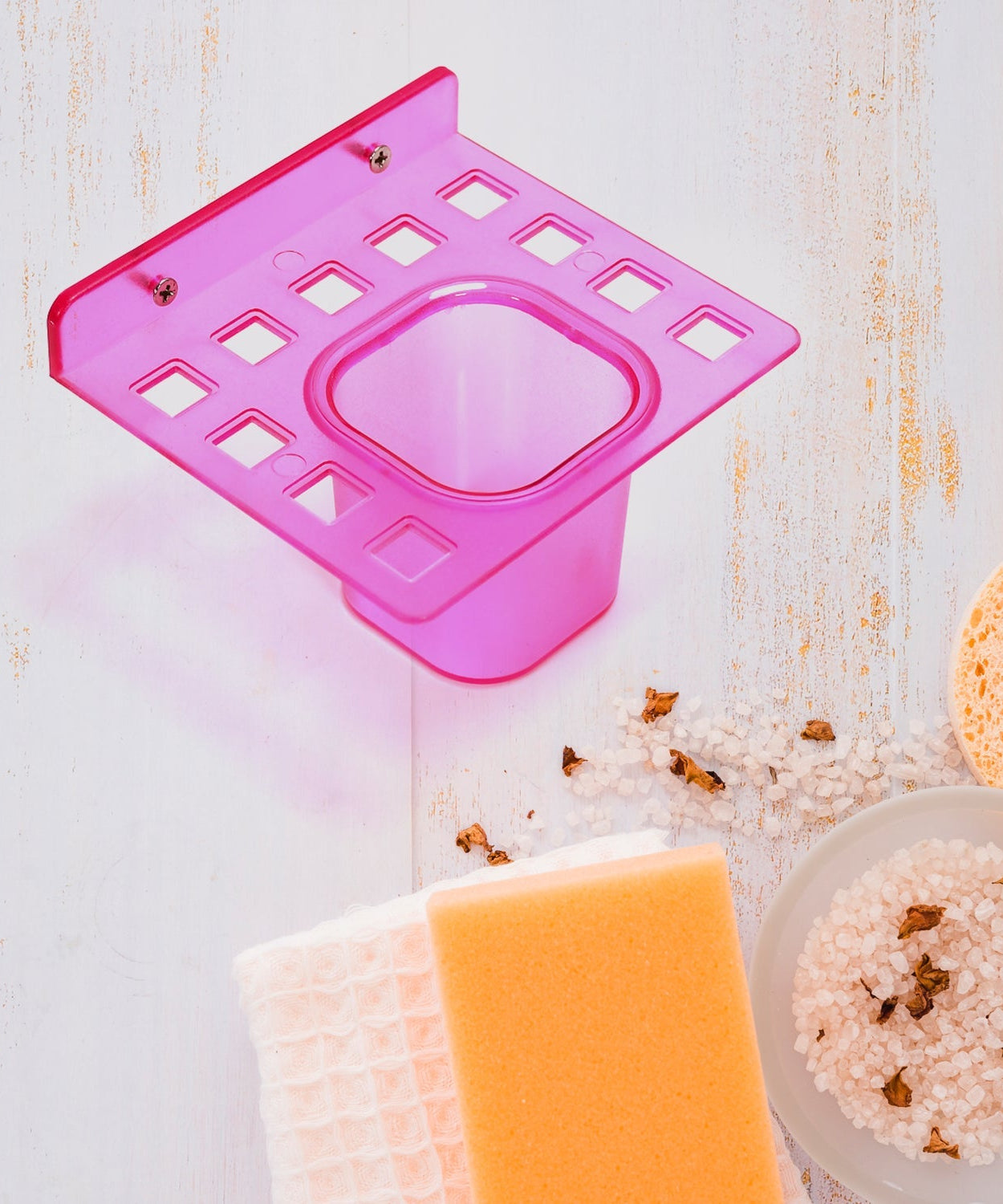 Tumbler and toothbrush holder set, 2 pcs, compact design