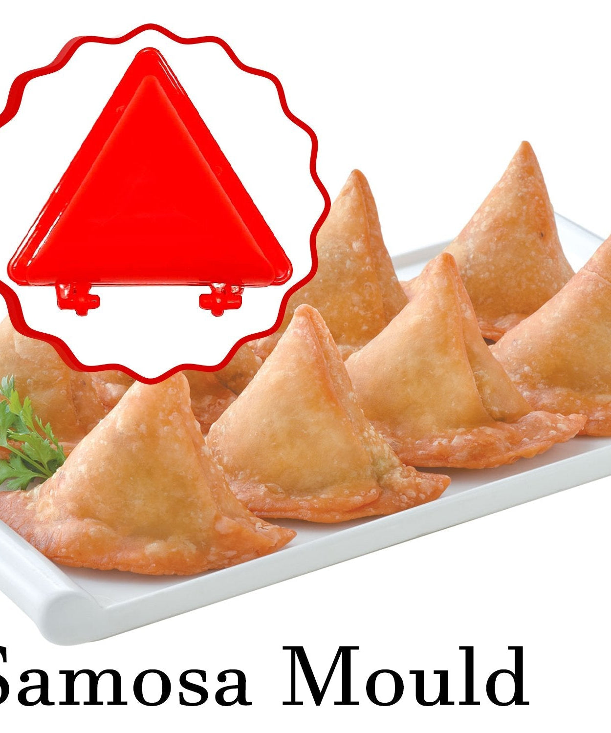 Red plastic dough press molds, 4 pieces for easy dough handling