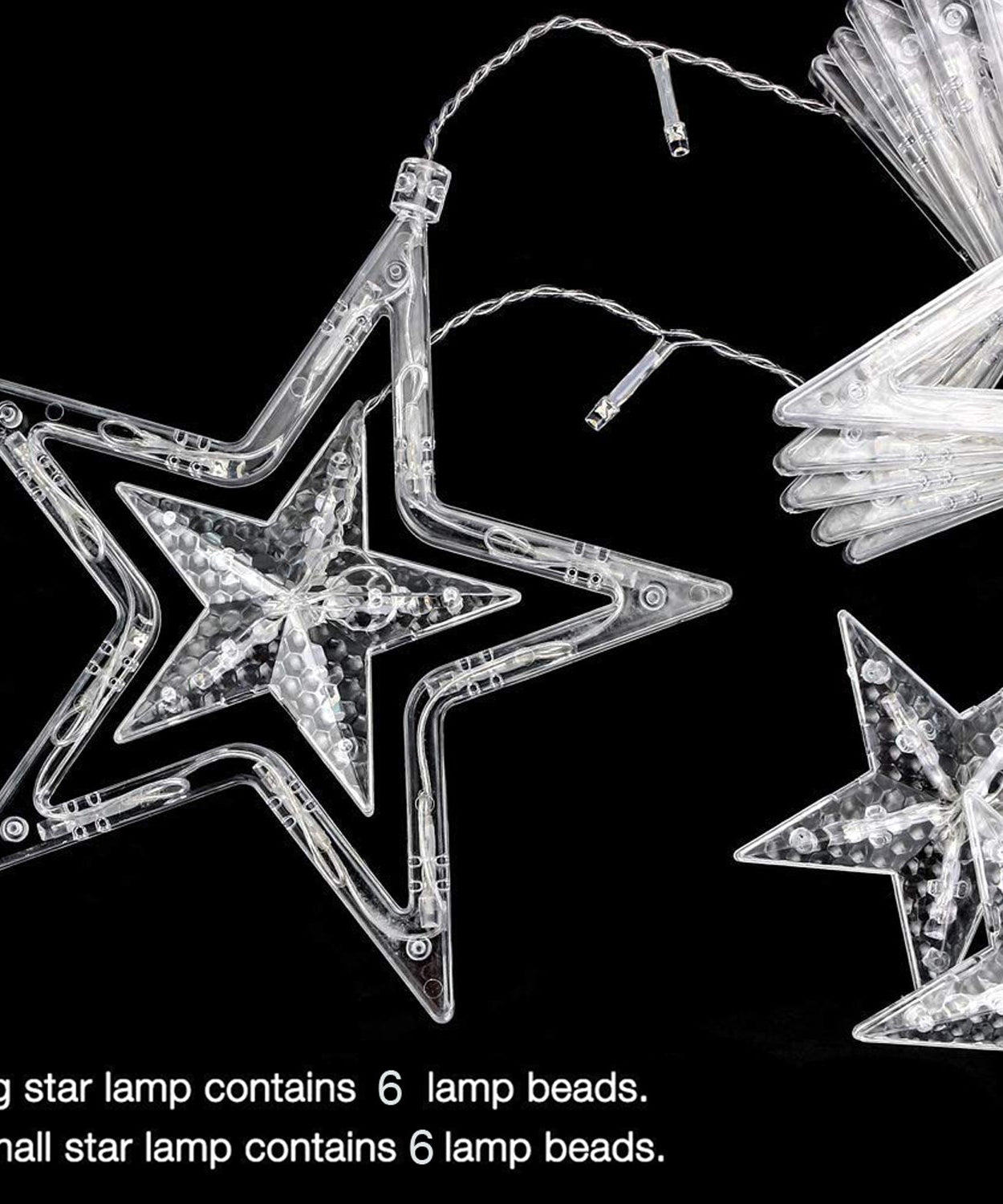 Star curtain lights with flashing modes for festive events