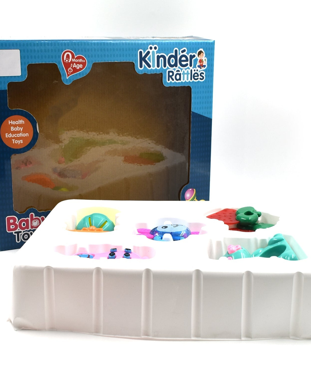 a baby rattle featuring various textures and colors for early childhood fun.