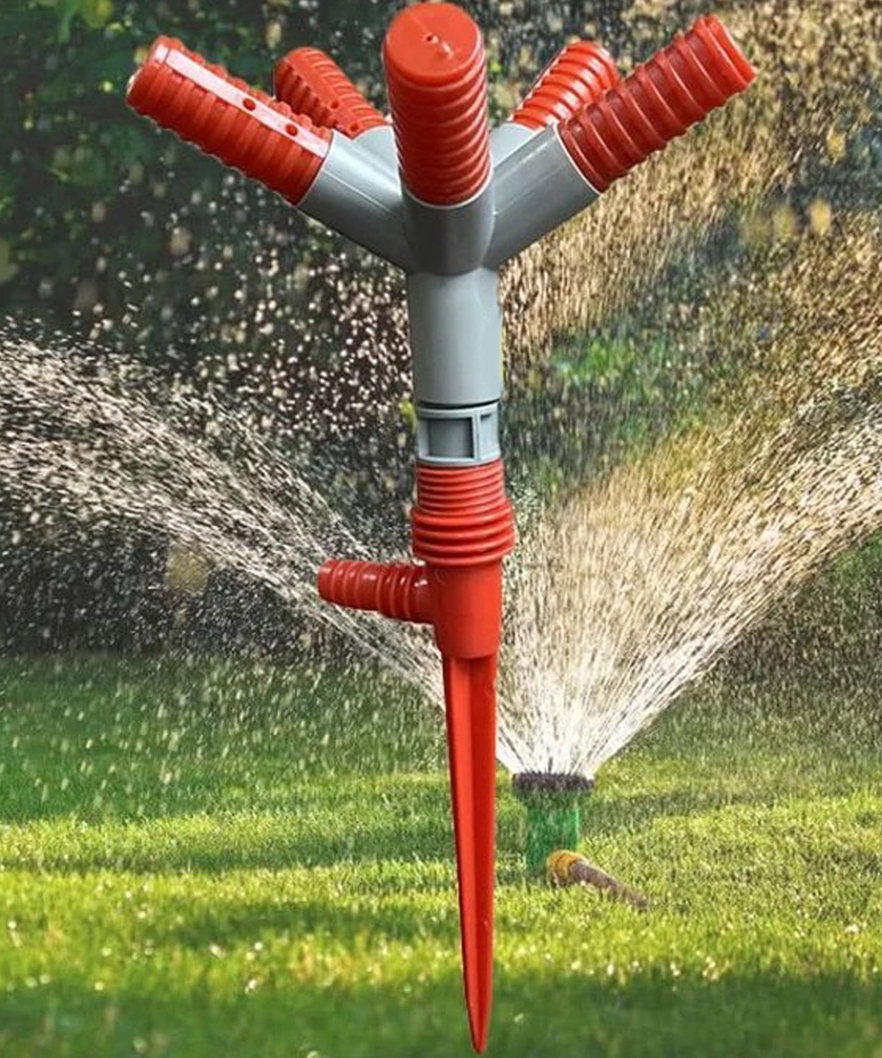Garden Sprinkler 360° Rotating Adjustable Round 5 Arm Lawn Water Sprinkler for Watering Garden Plants / Pipe Hose Irrigation Yard Water Sprayer