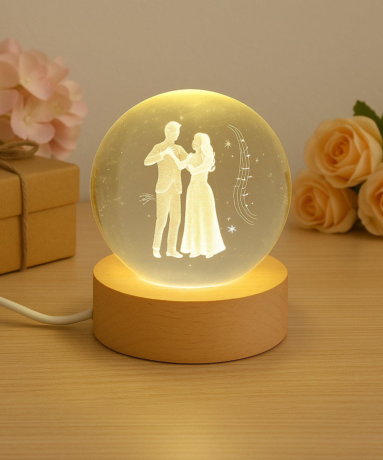 3D Crystal Ball lamps With Base (1 Pc)