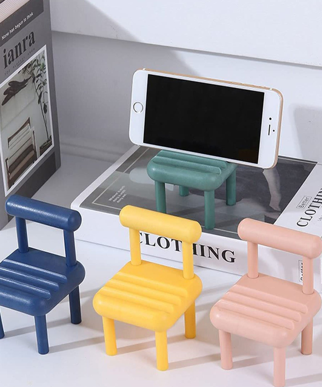 Mini Chair Mobile Phone Holder – Portable & Stylish Stand for All Smartphones, Ideal for Desk & Office Use (1 Pc)