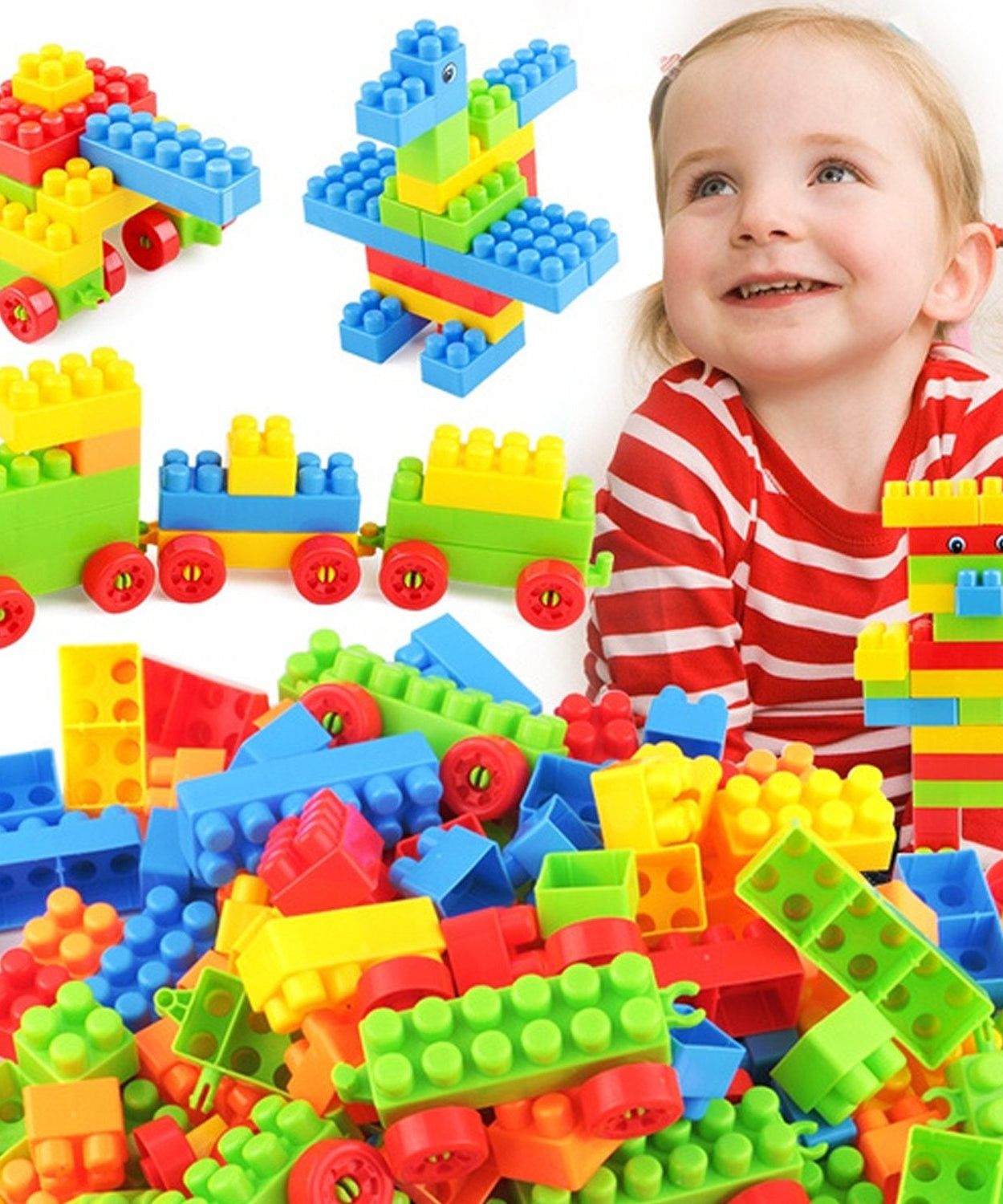 Blocks in use for creating a house, emphasizing their role in imaginative play for kids
