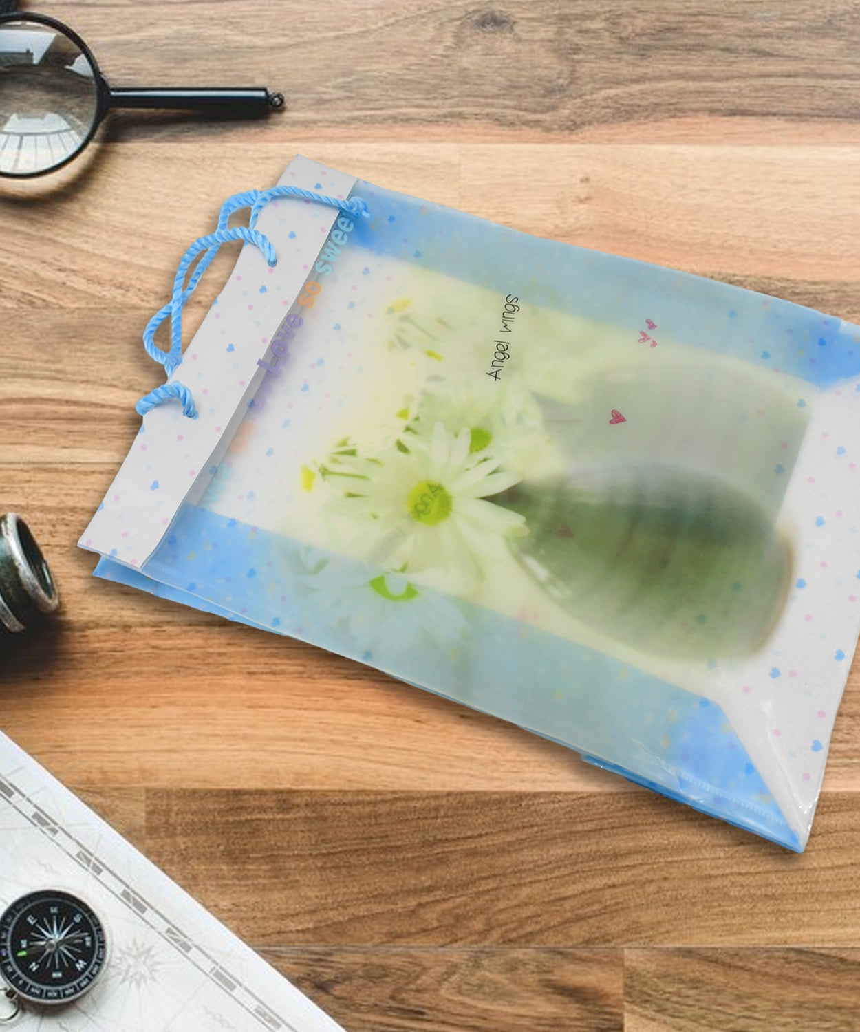 Plastic Transparent Bag With Handle (1 Pc / 34 x 26 Cm)