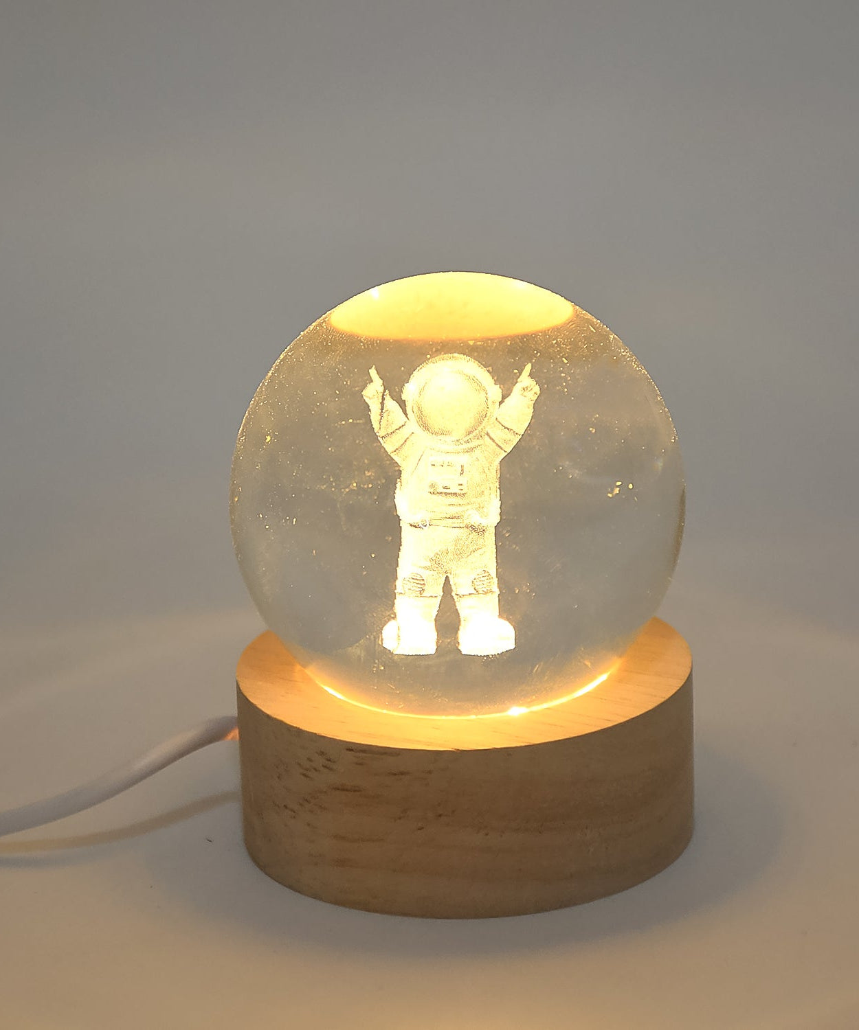 Moon 3D Crystal Ball Lamps with Base For Bedroom 3D Lamps (1 Pc)