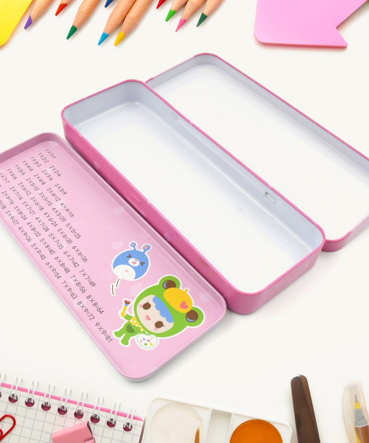 12-Piece Stationery Set: Pencil Box, Pencils, Erasers & More