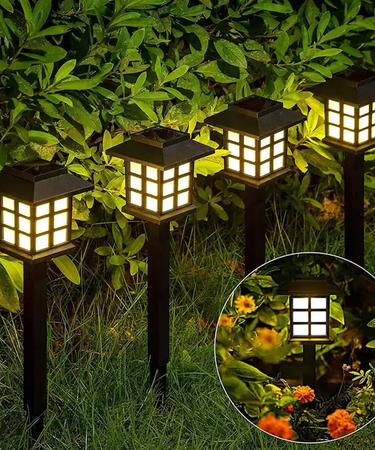 6 pcs solar pathway lights, waterproof and long-lasting LED