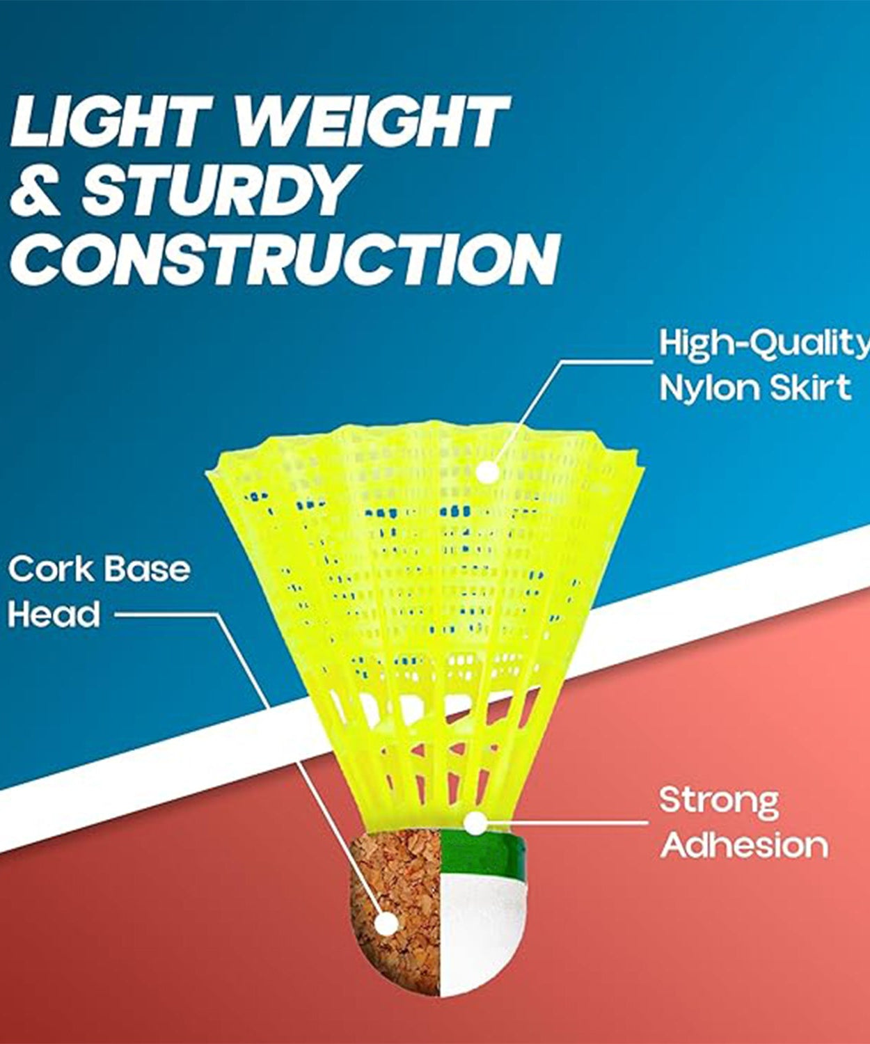 Knx Durable Plastic Shuttlecock (6 Pcs Set)