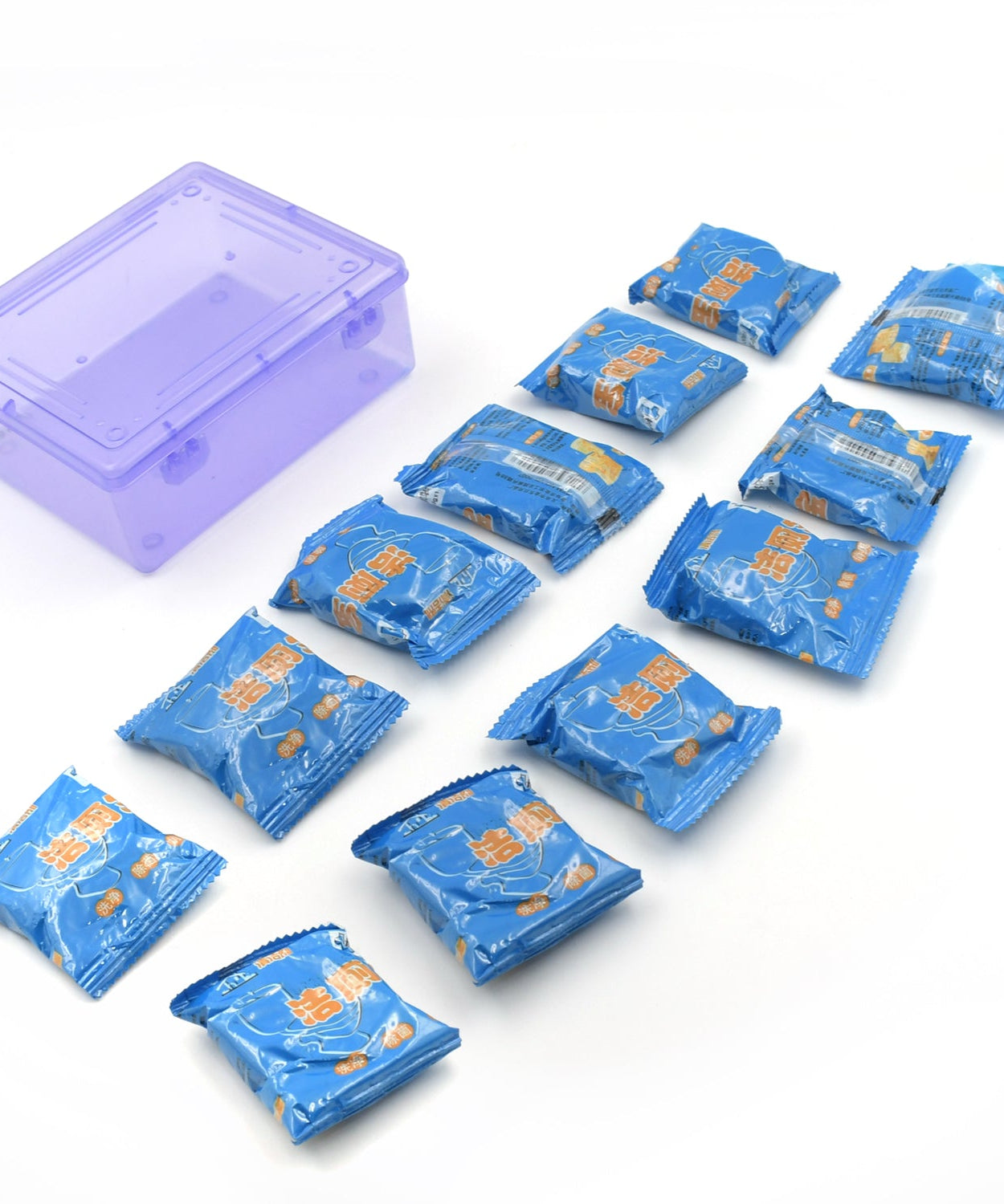 Decontamination toilet bowl cleaners, blue bubbles, 12 pieces.