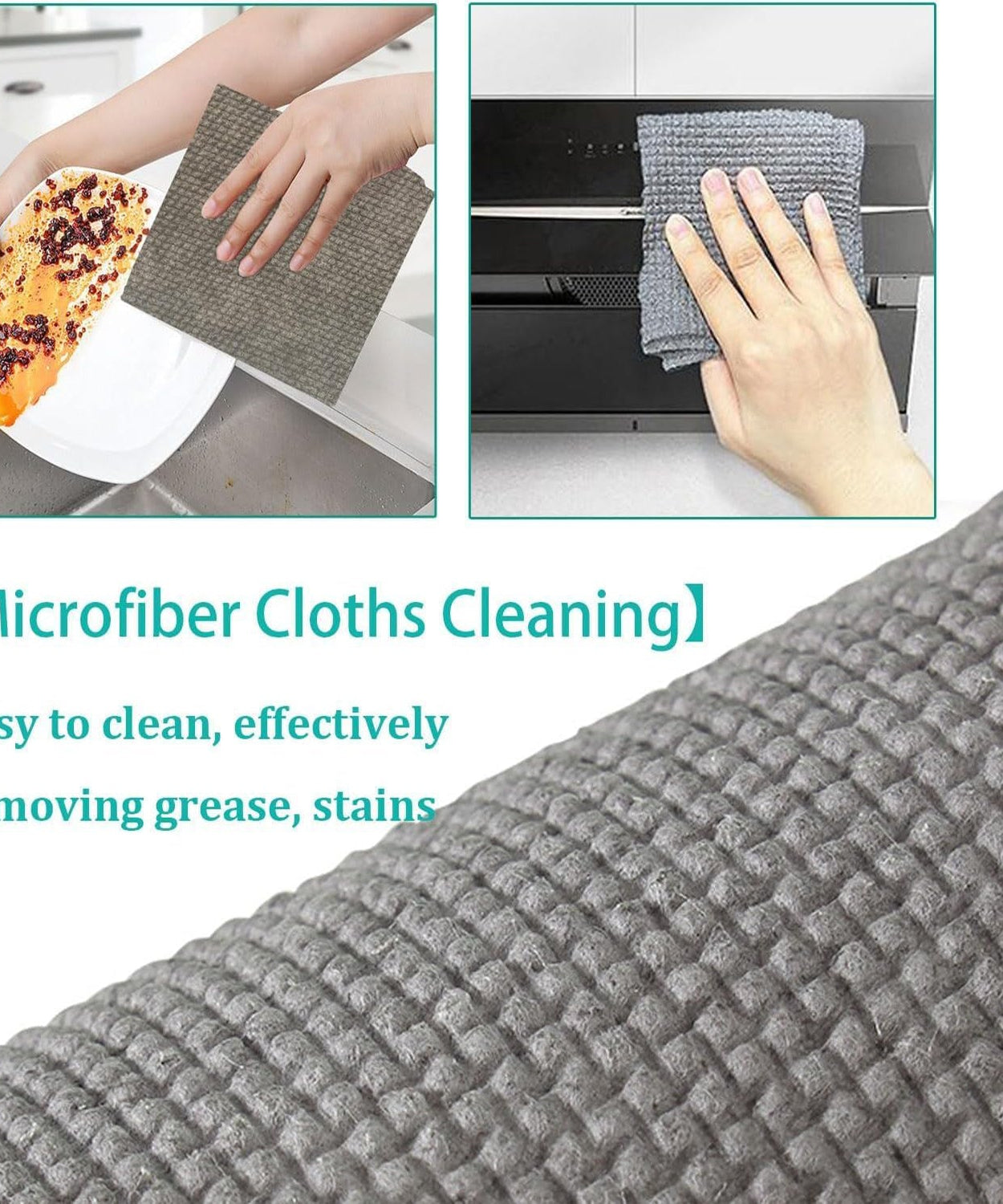 Durable Microfiber Kitchen Scrub Cloth – Wear-Resistant & Multipurpose Cleaning Cloth (20×22cm, 1 Pc)