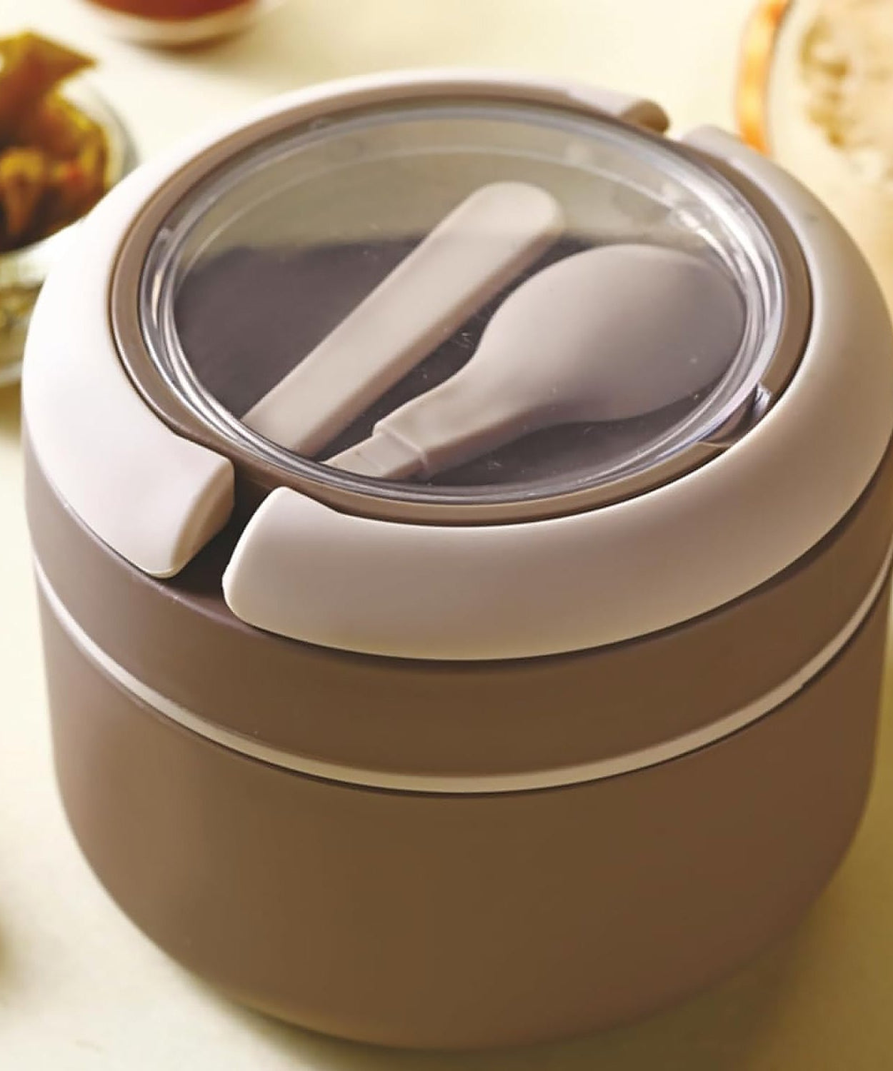 Ganesh Cresta Food Insulated Airtight Leak-Proof Lunch Box With Spoon for Office, School, Picnic (1Pc)