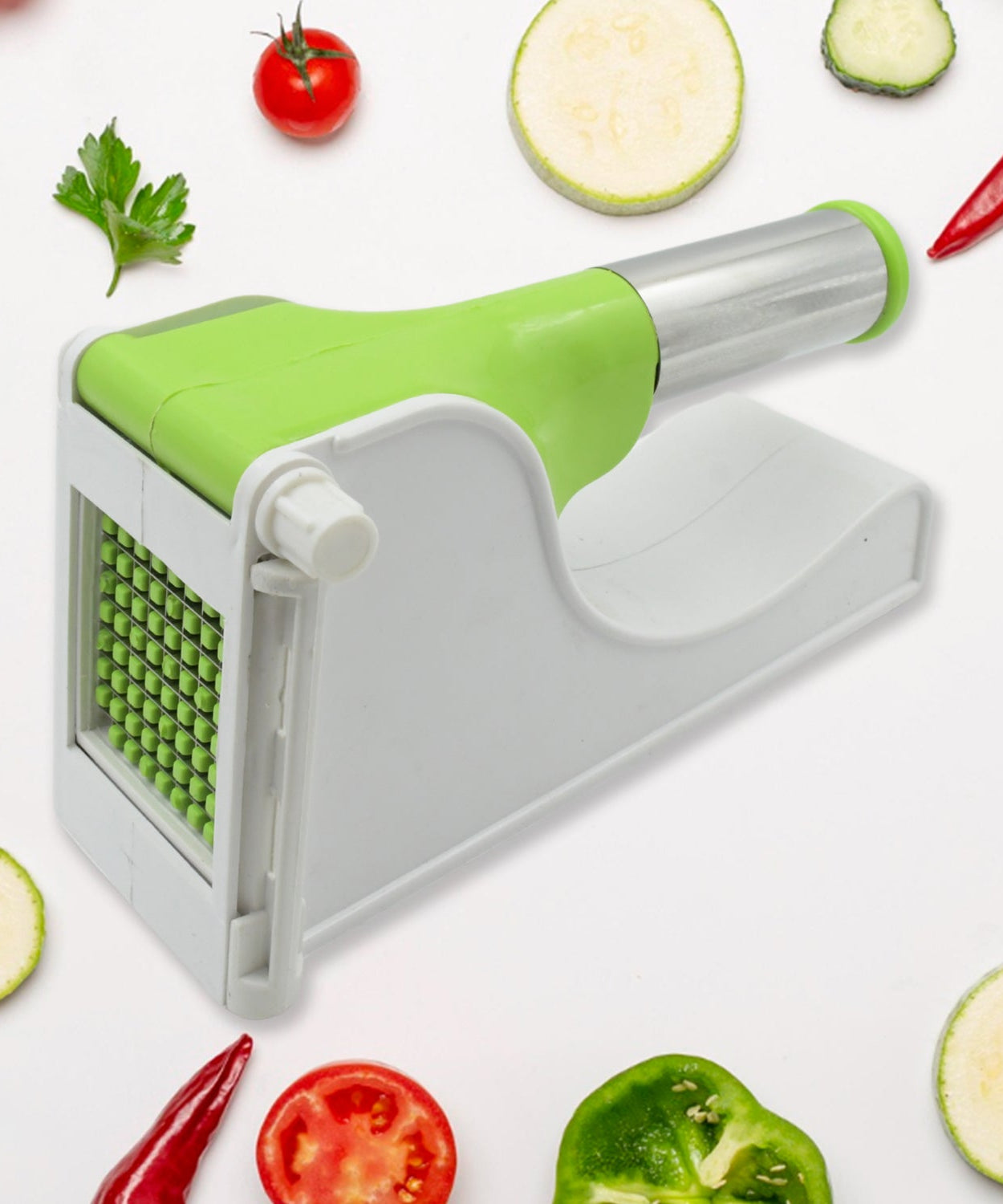 Potato slicer with a container for efficient use.