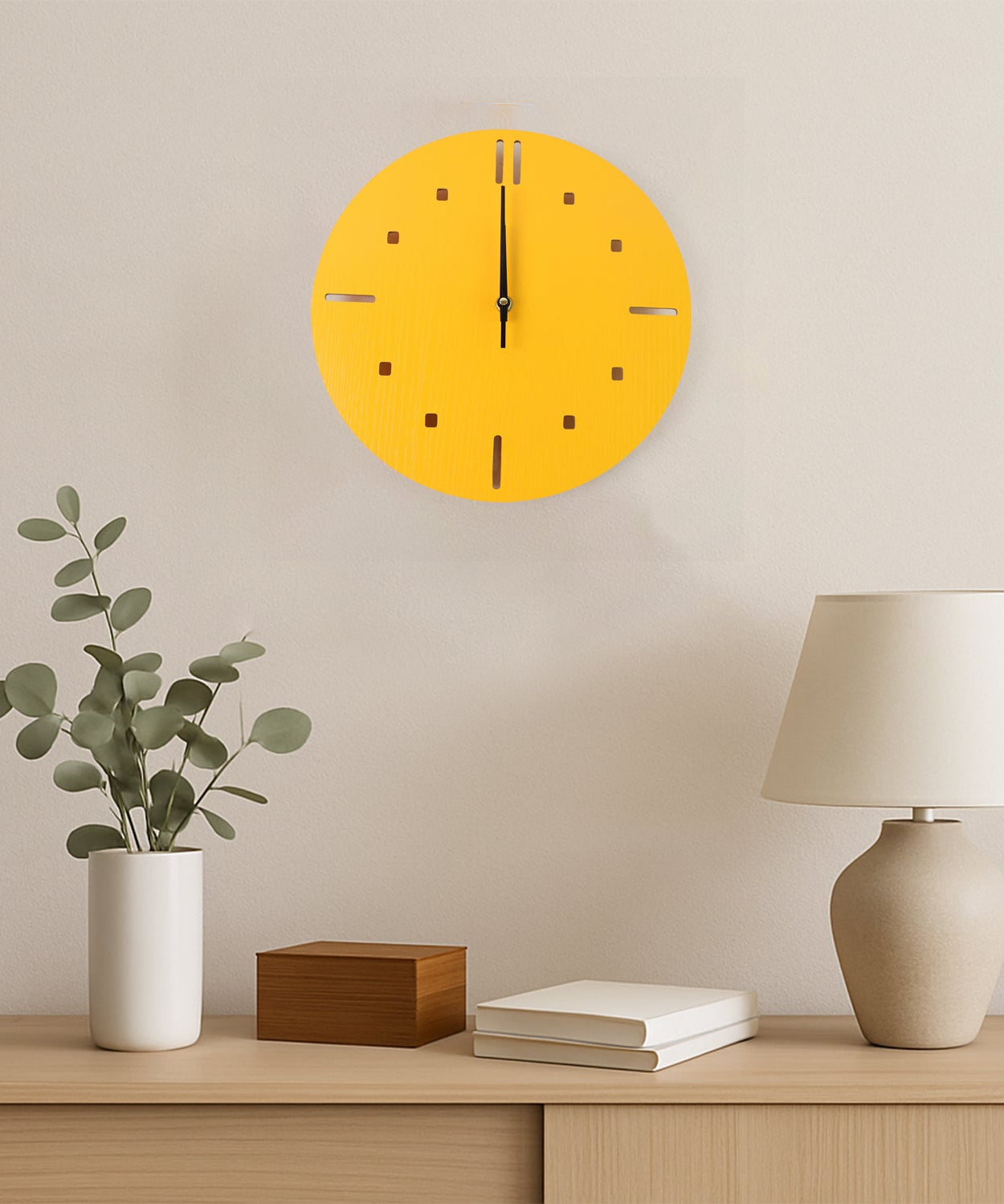 Modern Round Wall Clock Stylish and Silent Non-Ticking Decorative Timepiece (1 Pc)
