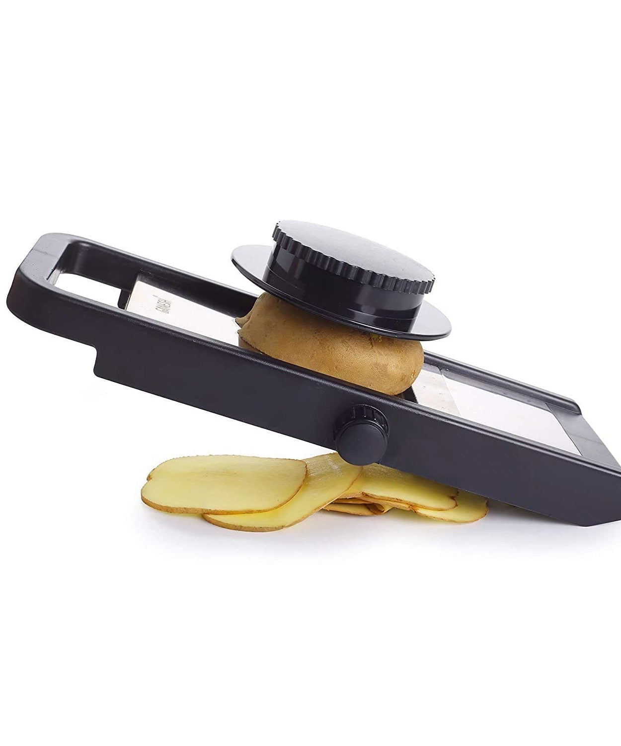 Ganesh adjustable plastic slicer, black and silver, 1 piece.