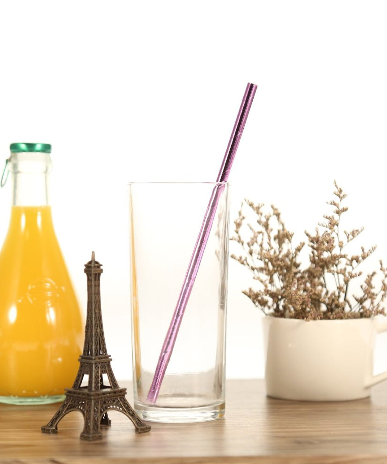 Home Paper Straws Durable & Eco-Friendly Colorful - Drinking Straws & Party Decoration Supplies, Adorable Solid Color Food Grade Paper Straws for Birthday, Wedding, Baby Shower Celebration (25 Pcs Set)