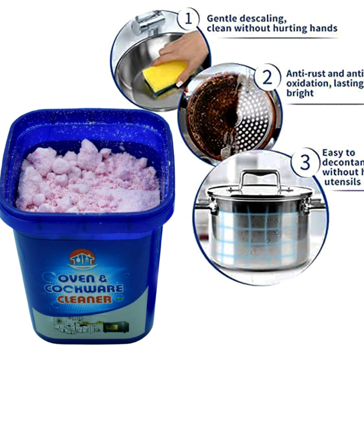 Universal Oven & Cookware Cleaner Powder – Stainless Steel, Pot Stain & Rust Remover