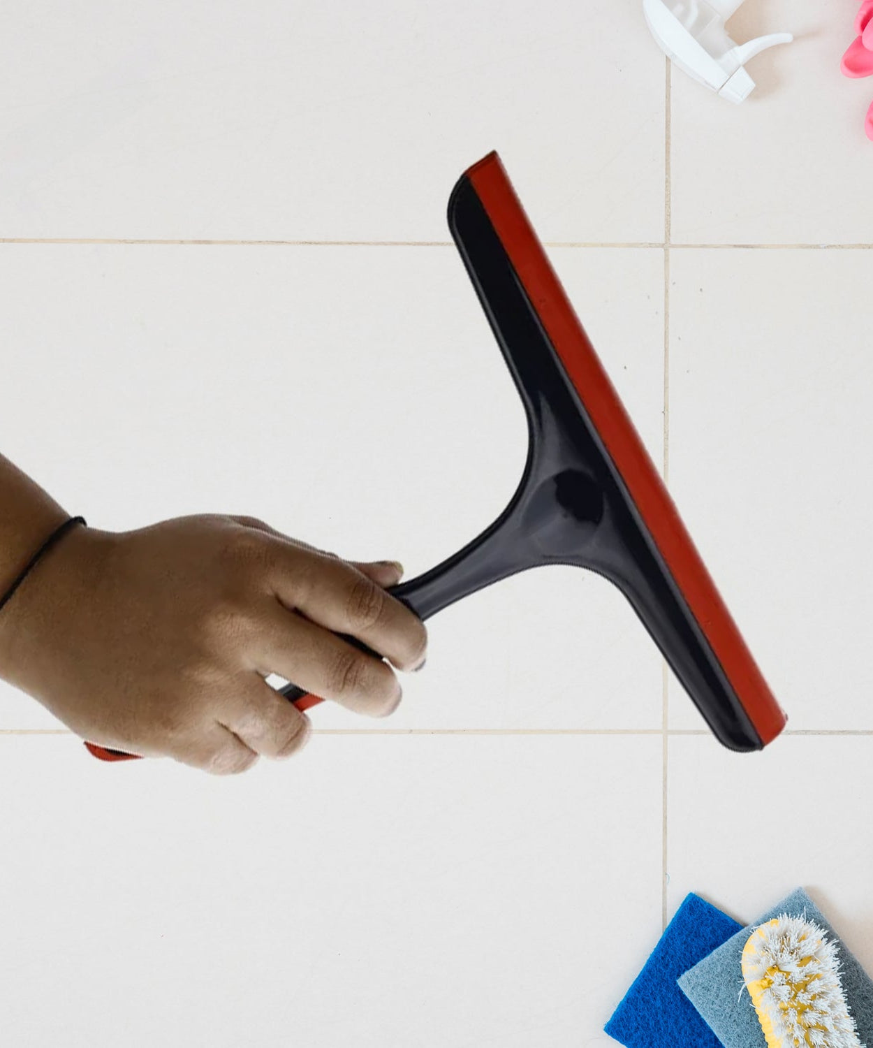 Plastic Kitchen Wiper - Silicone Head for Windows, Glass & Surfaces (1pc)