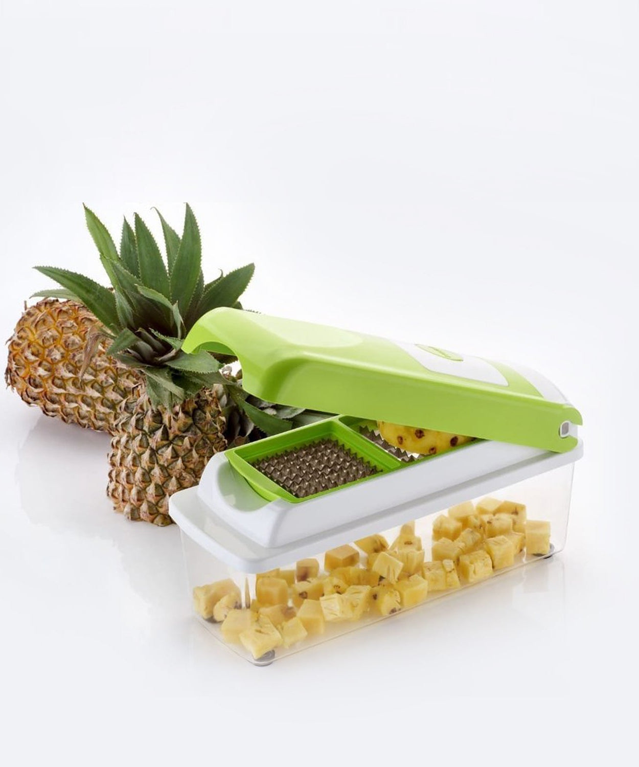 Manual vegetable grater with 13 functions and interchangeable blades