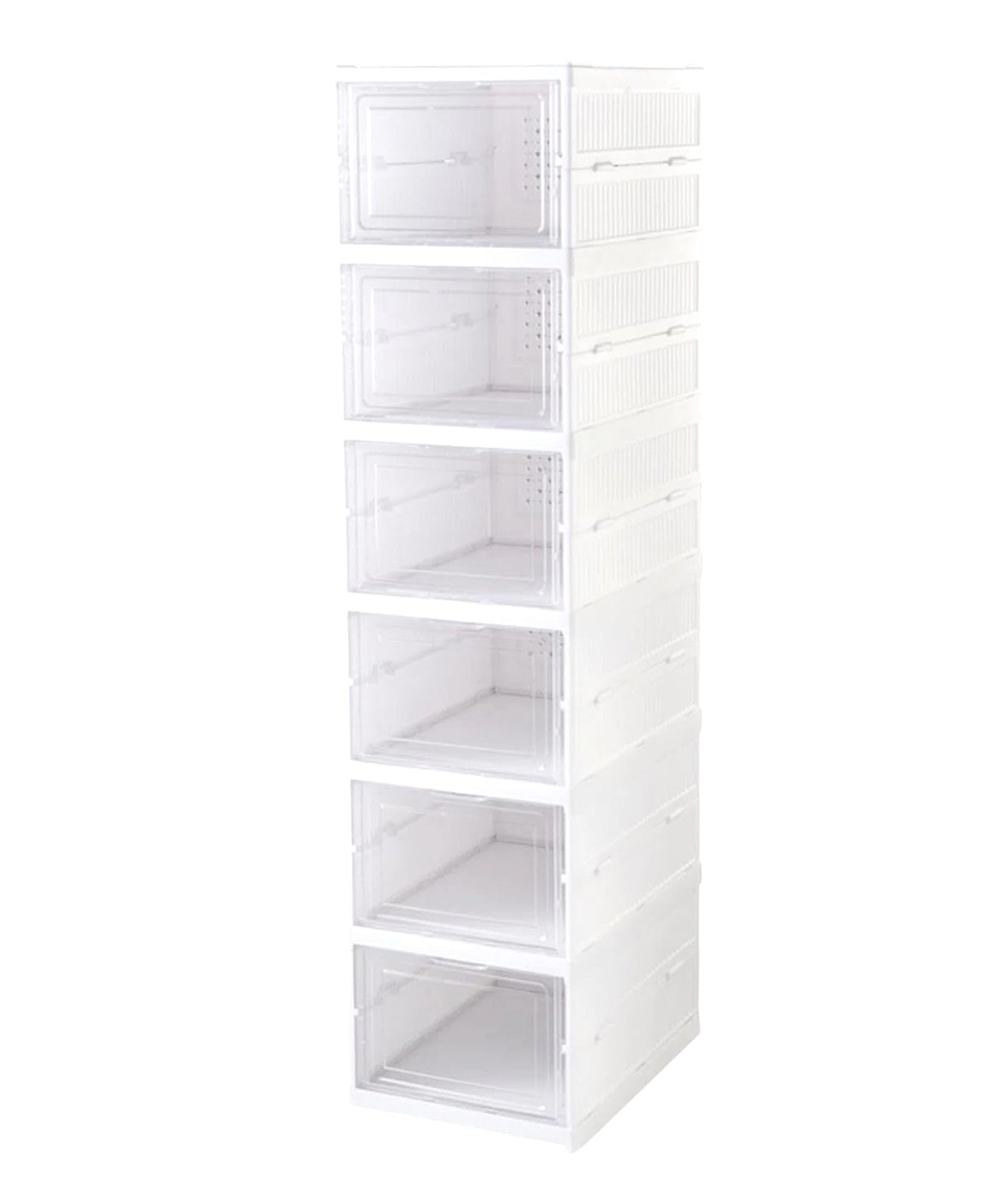 6-Layer Stackable Foldable Storage Organizer Cart for Clothes, Kitchen, Closet & Bathroom