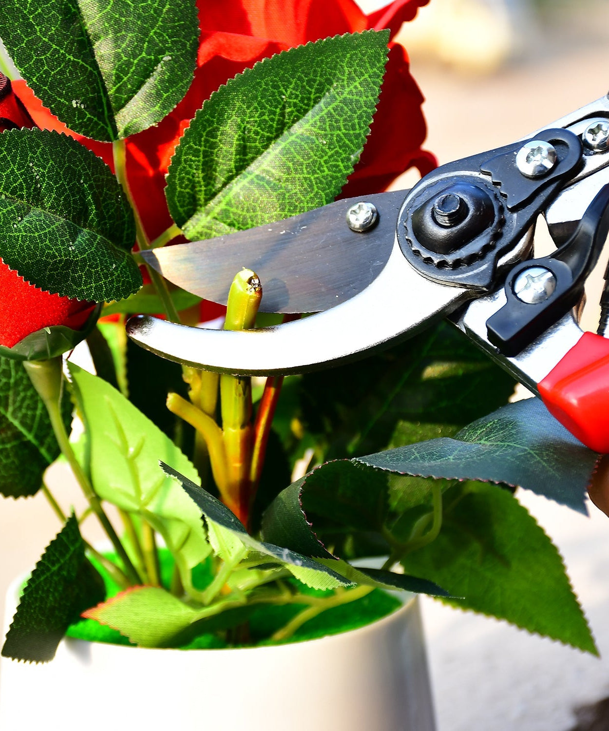 Garden pruners, 21cm red sharp cutter