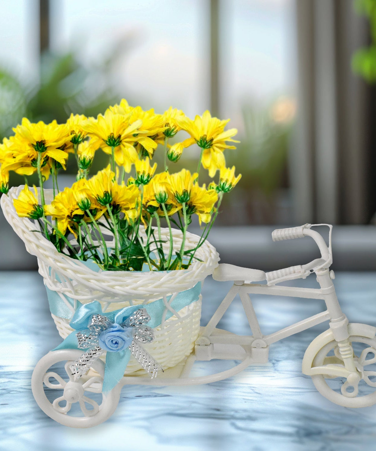 Plastic Cycle Flower vases for Home decor; Bicycle Flower Pot Stand