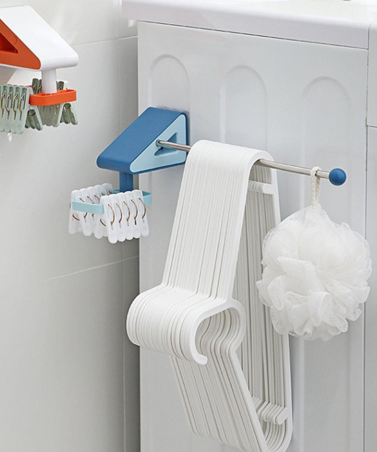 Wall-mounted utensil hooks