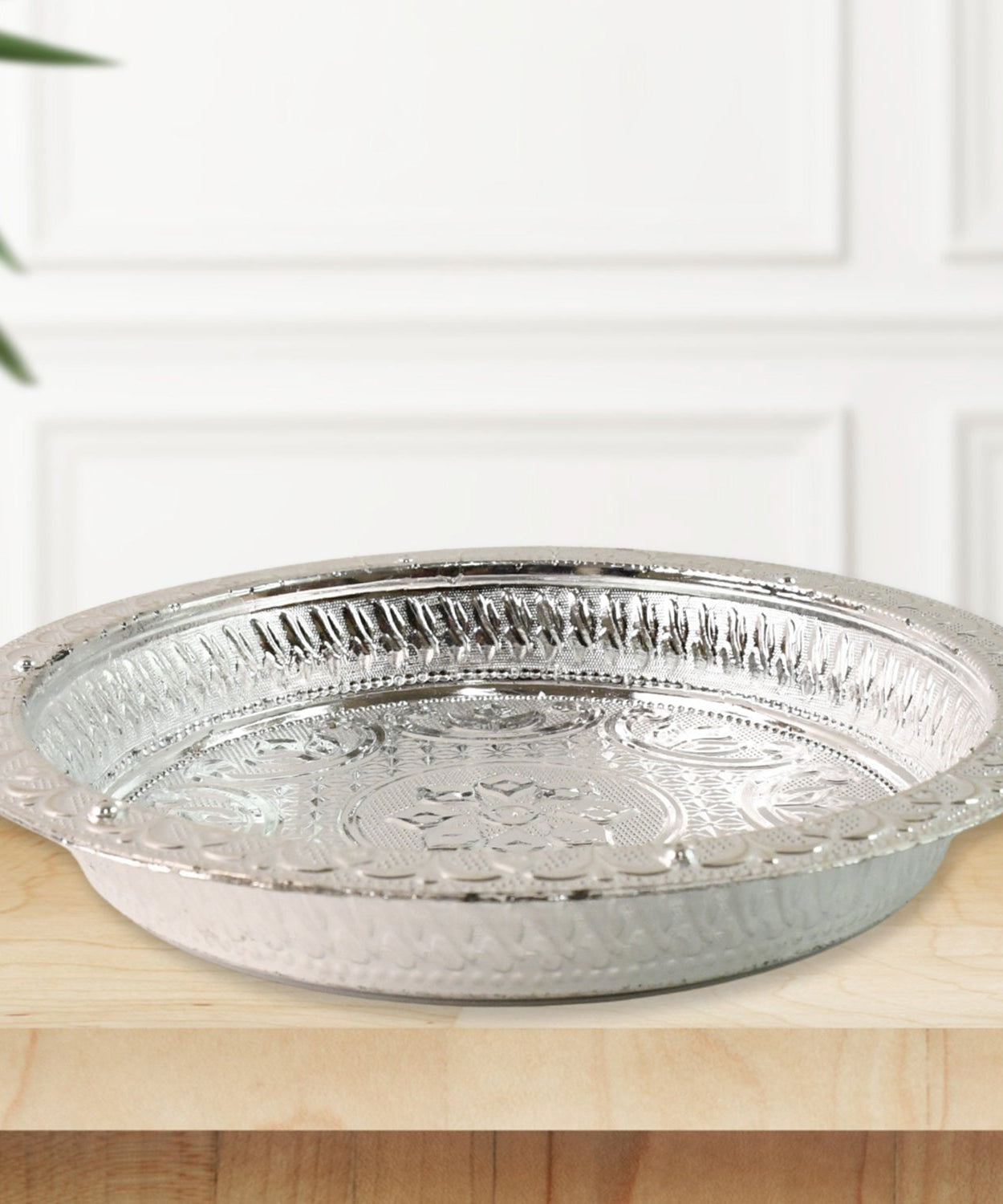 Decorative Silver Finish Plastic Pooja 