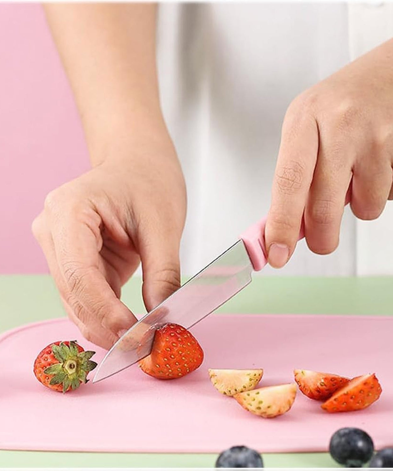 Mini cutting board and knife set, 4 pcs, for outdoor use