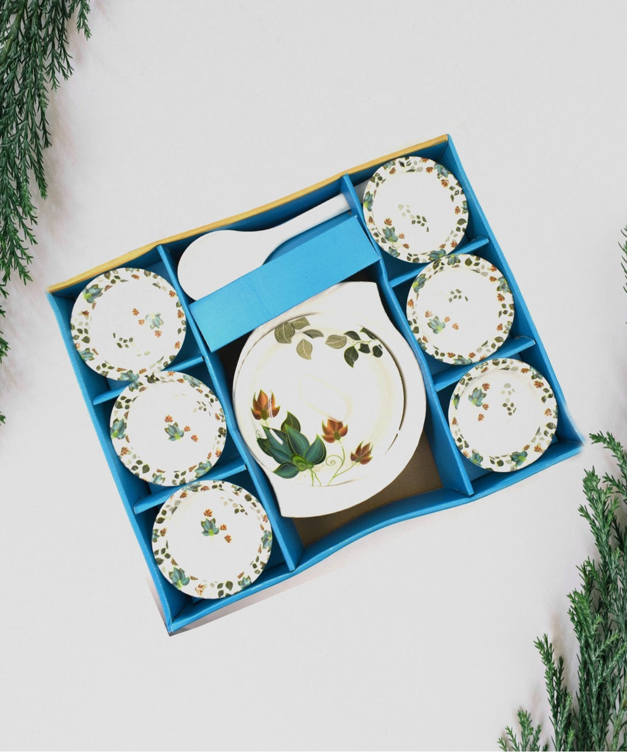 9-piece pudding set for serving food.