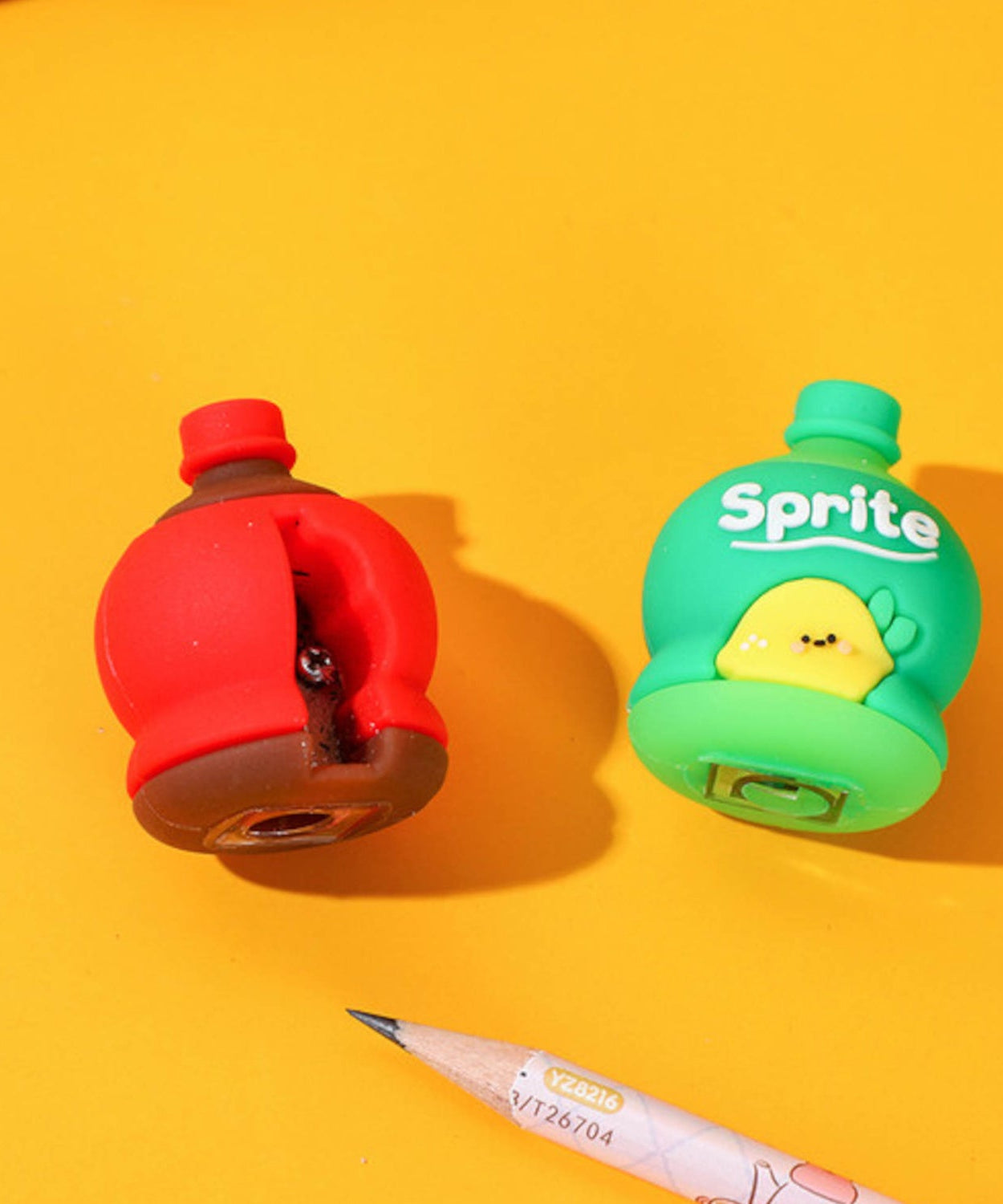 2-in-1 3D Cold Drink Bottle Shape Rubber Pencil Sharpener and Eraser Set, Stationery for Kids School Boys Girls, Birthday Return Gifts (1 Pc )