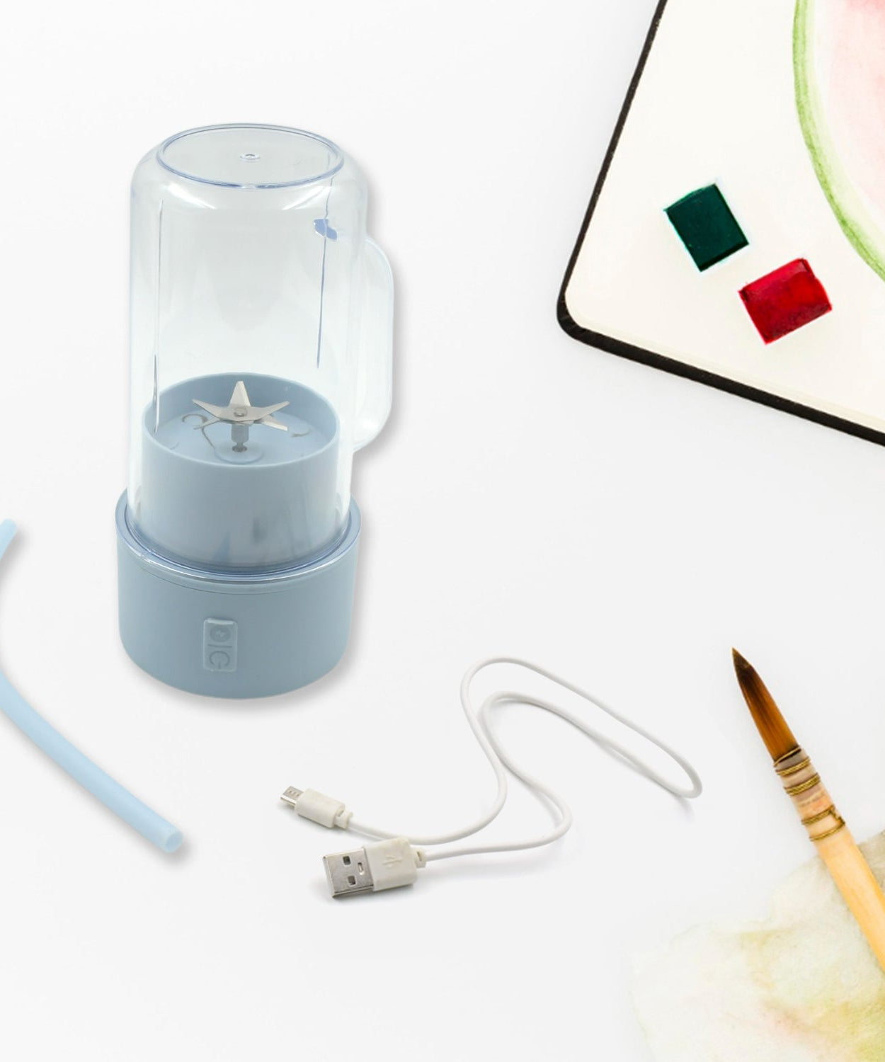 2 In1 Portable Crusher Juicer With Handle & Straw for Smoothie Sipper USB Rechargeable (340 ml) 6 Stainless Steel Blades Compact Juicer Mixer, Juicer Portable Fresh Juice Blender Portable Electric Juicer ( 340 ML )