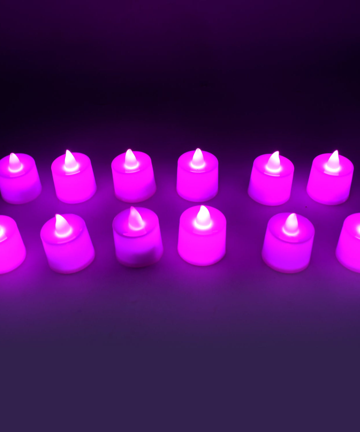Set of pink LED tea lights for diya decoration