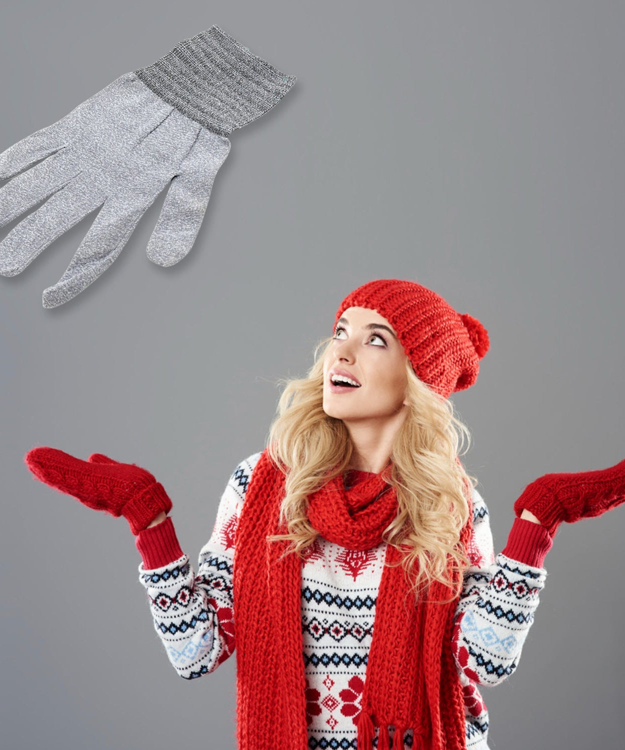 Knit safety gloves for BBQ and kitchen