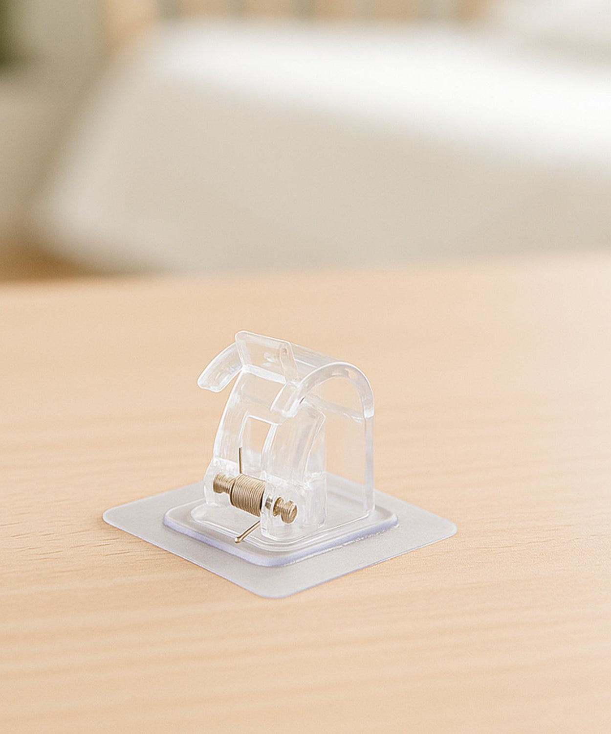 Self-Adhesive Transparent Wall with Spring-Loaded Anti-Slip Clip (1 Pc)