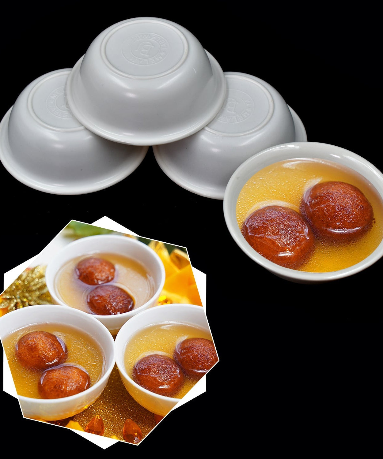Versatile 5-piece pudding set.