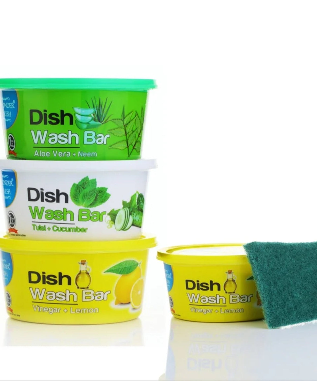 Fresh Mix Flavor Round Dishwash Bar With Super Scrubber Free Complete Dishwashing Solution, Tough Stains Remover (350 Gm)