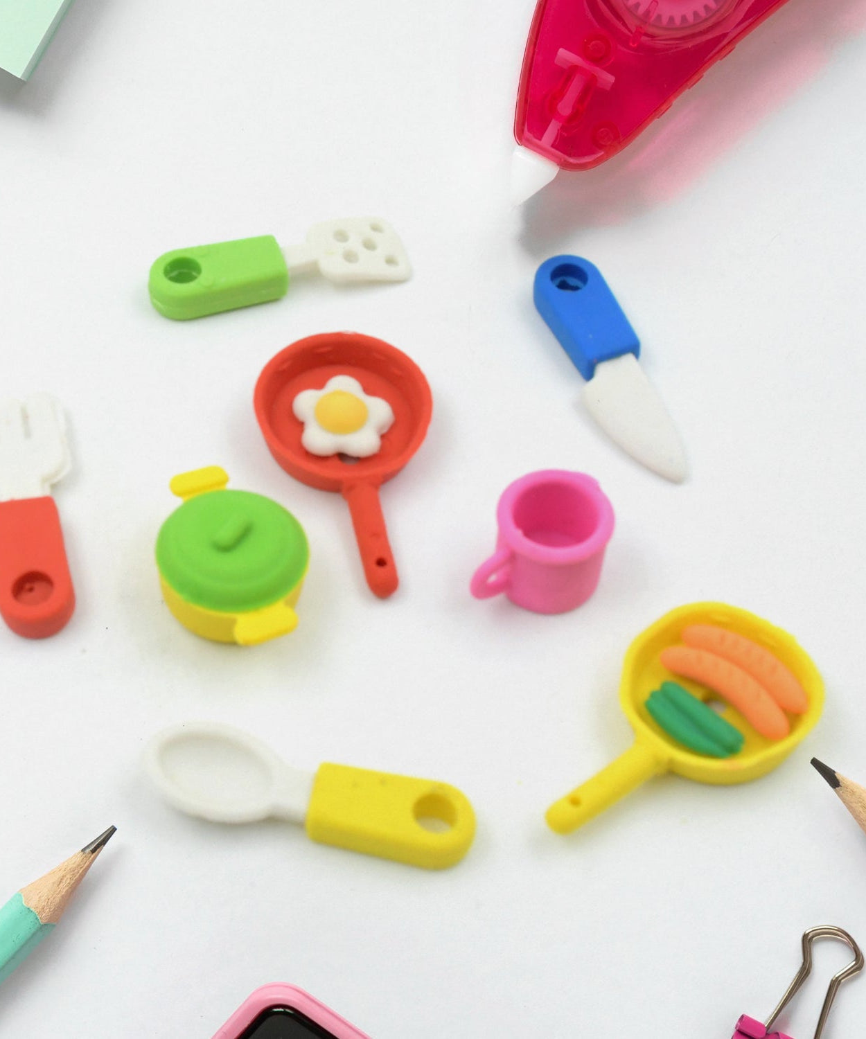 Fancy & Stylish Mini Erasers for Kids (8 Pc Set) - Fun Designs, Party Favors