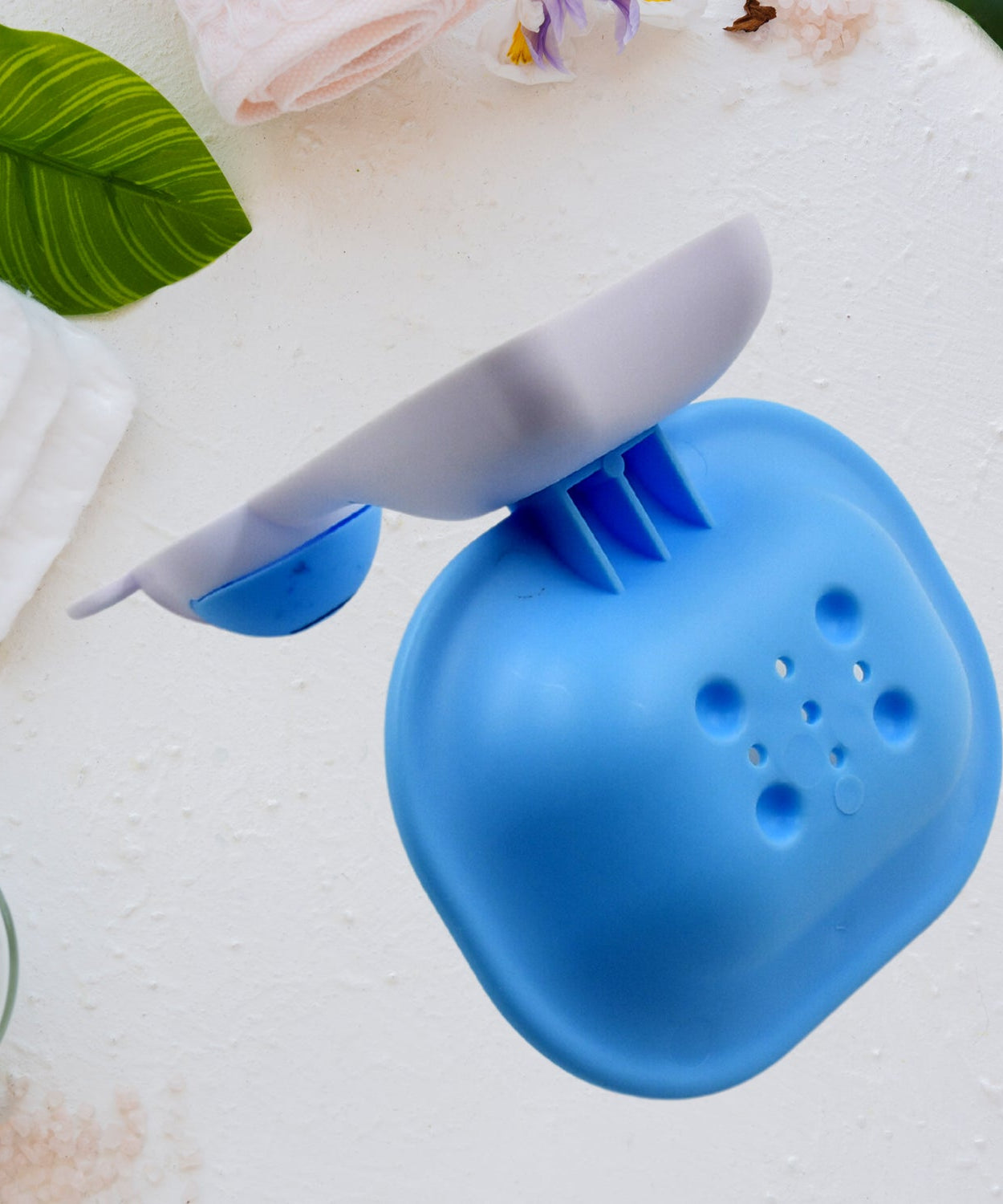 Unique cartoon soap dish, designed for kids' bathrooms.