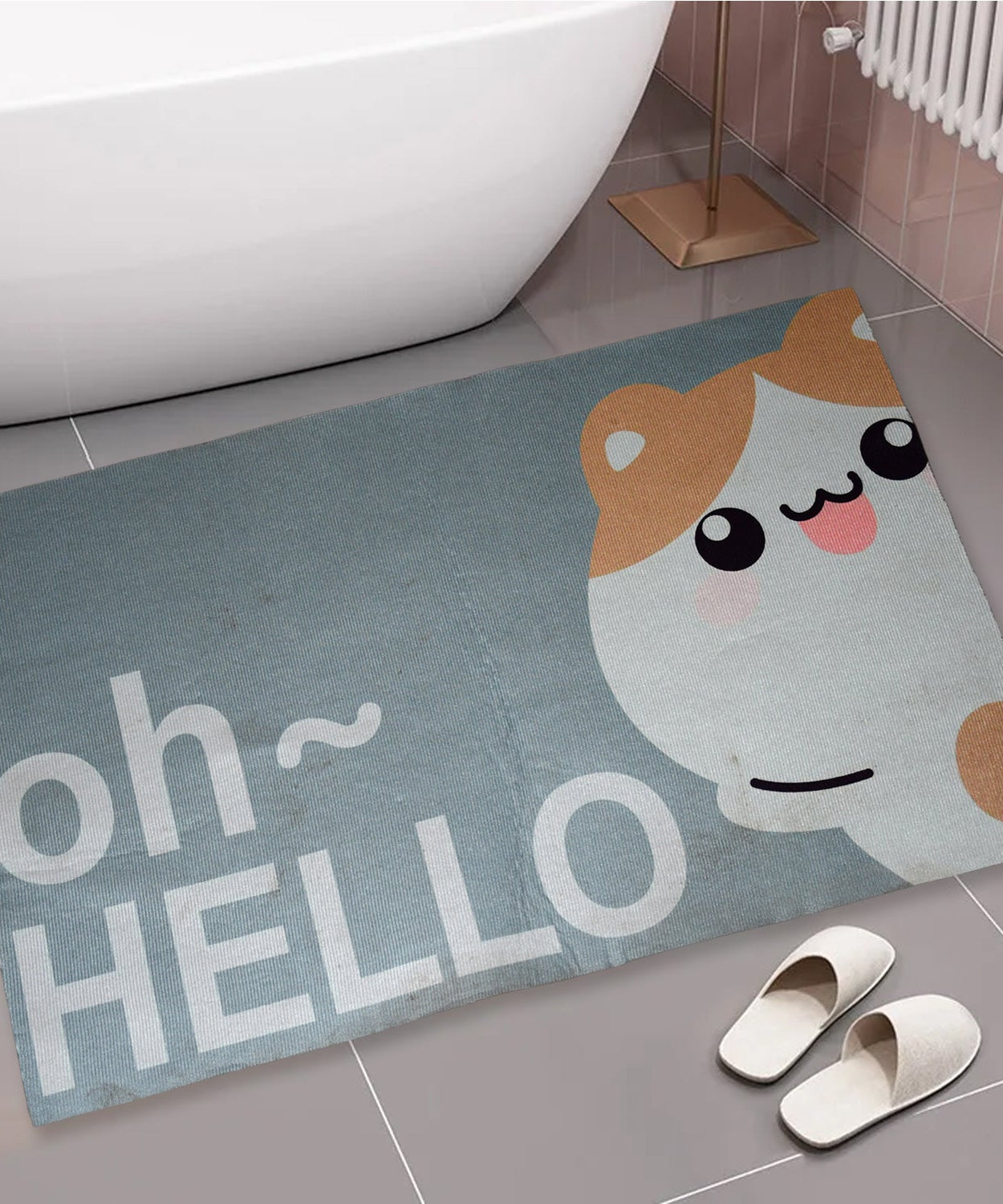 Square water absorbent bathroom mat