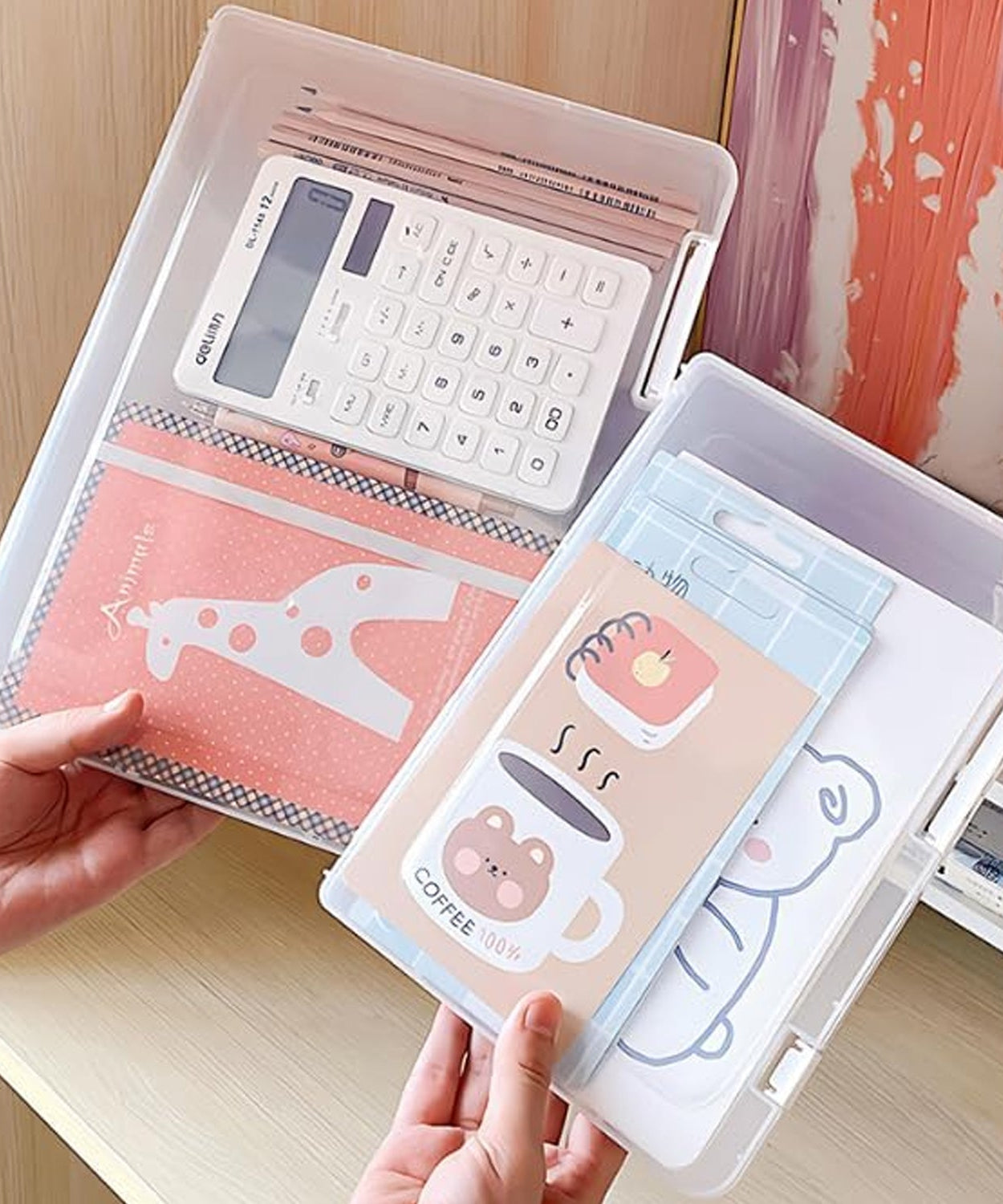 Document Holder File Organizer Box Storage Boxes Lids (1 Pc / 24×17 Cm)