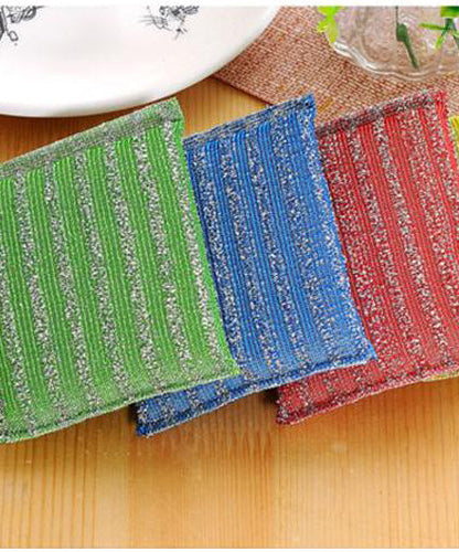 Pack of 12 scratch-proof kitchen scrub pads, effective for cleaning without scratching.