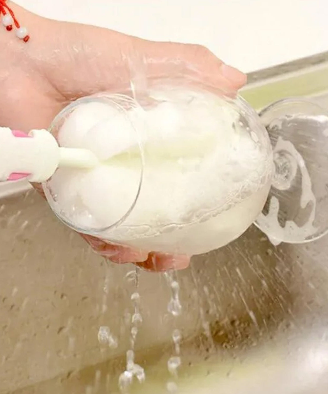 Sponge Cleaning Brush Kitchen Tool Bottle Soft Brush for Dishes| Cleaning Brush Cleaner with Plastic Long Handle, Soft Dish Washing Foam Cleaning Brushes For Cups Mugs Kettles Wine Glasses and Baby Bottles (1 Pc)