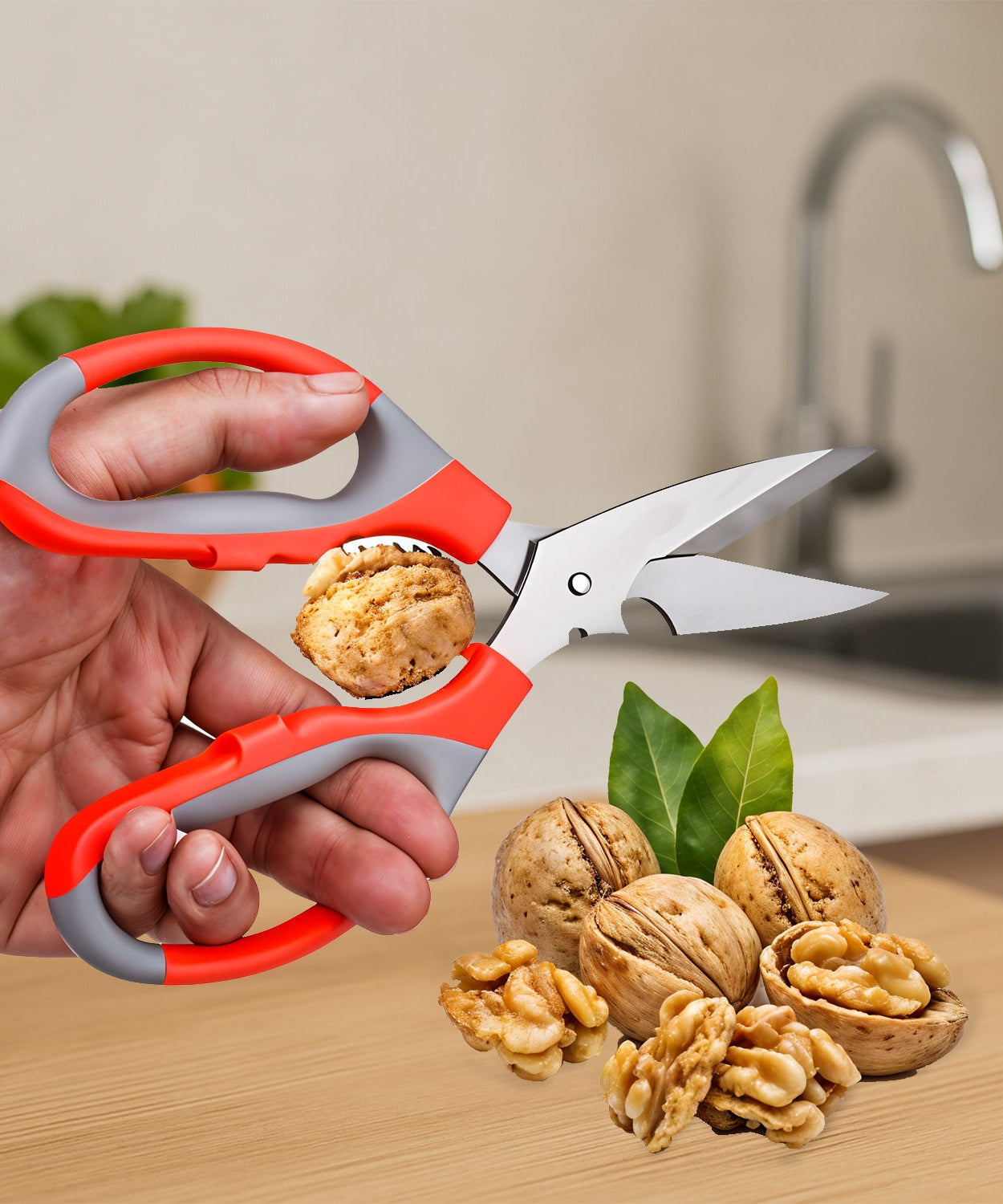 SpaceMulti-Function Kitchen Scissors for Veggies, Meat & Seafood with Bottle Opener