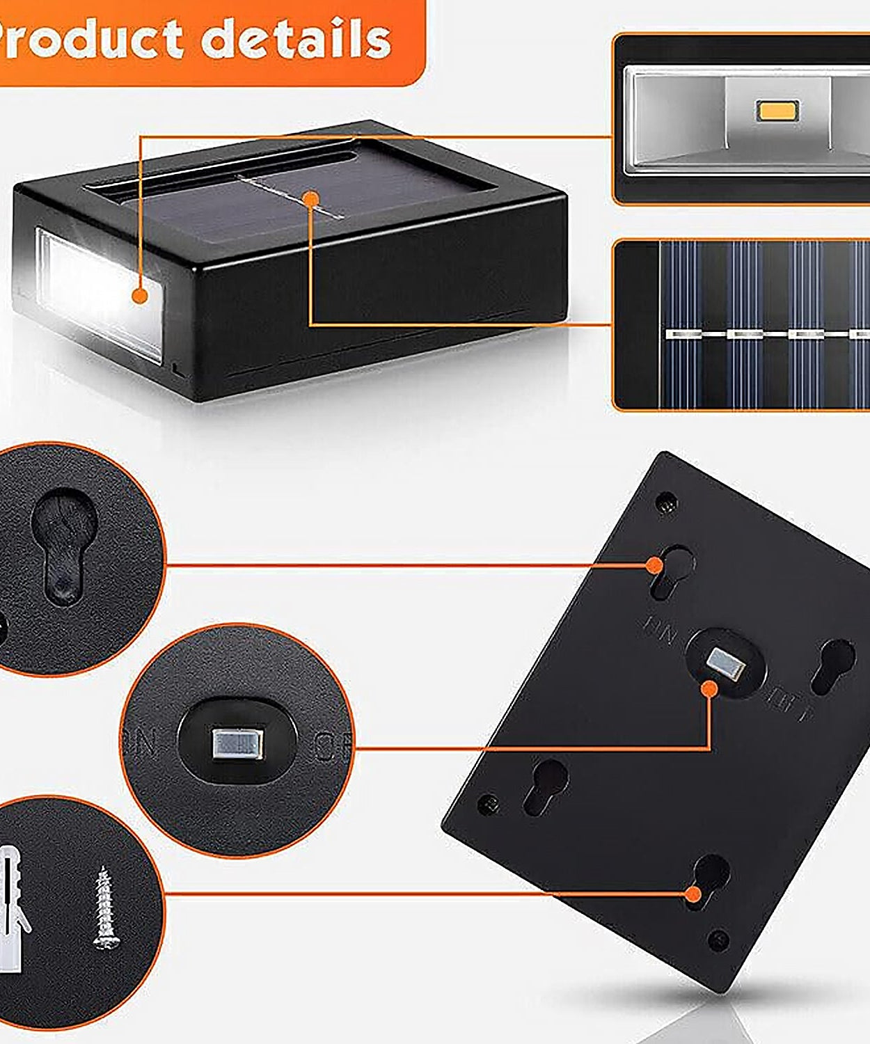 Solar Wall Lights Small Fence Lights Solar Powered Up Down LED Porch Light Garden Lights Outdoor Solar Landscape Lights WaterProof Light (1 Pc)