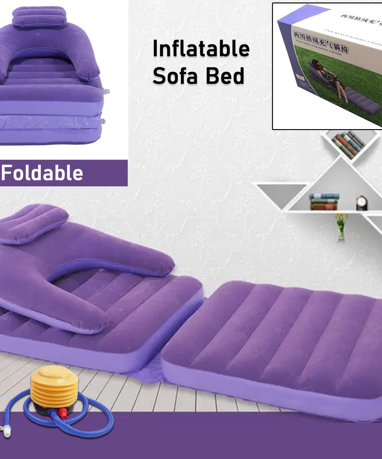 Inflatable sofa bed