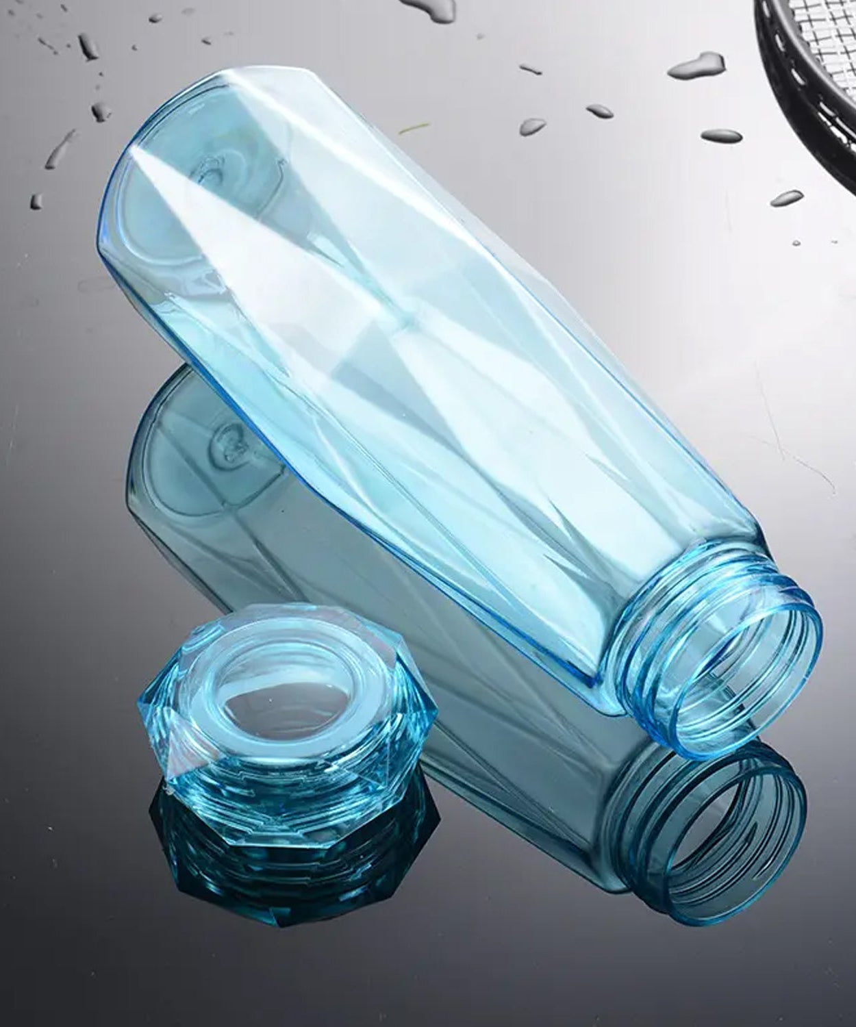 Glass water bottle with cap