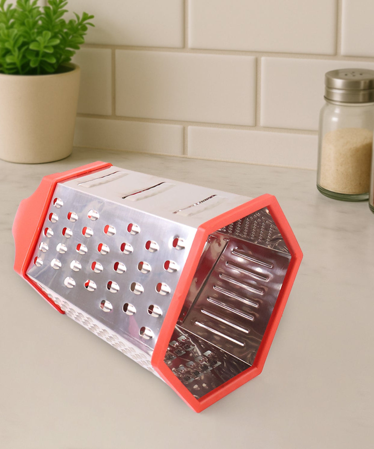 Supermom 7-in-1 Heavy Duty Stainless Steel Box Grater with Ergonomic Handle (1 Pc)