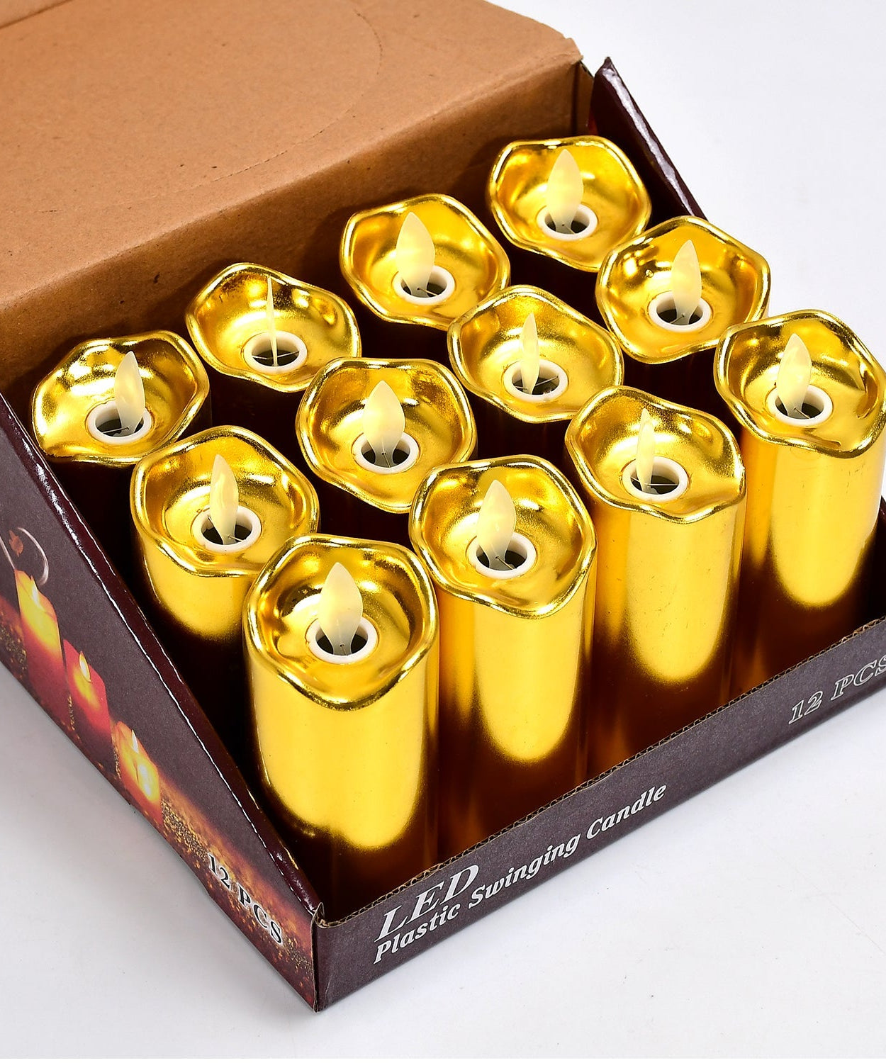 Big swinging candles set, 12 pieces for decoration