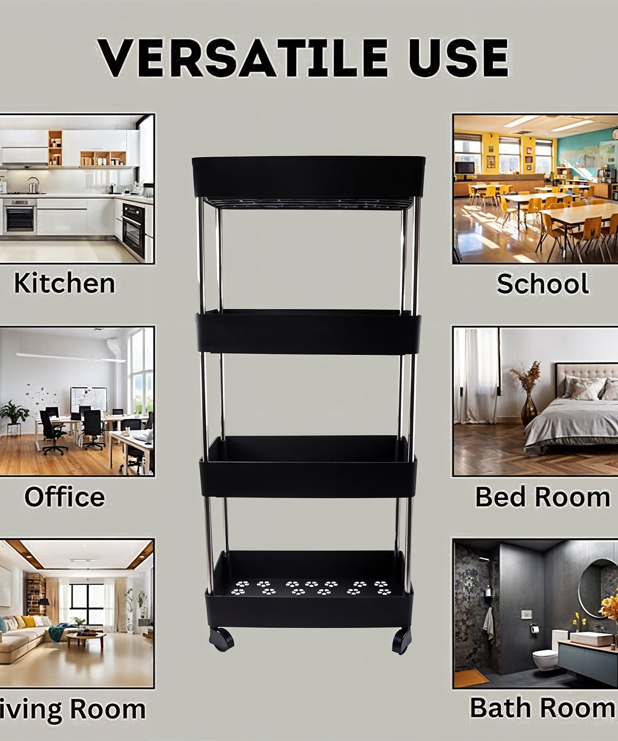 Movable Storage Rack Trolley